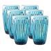 Jogo de 6 copos Bretagne em vidro 355ml A13cm cor azul