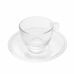 Conjunto 4 Xícaras de Cristal para Café com Pires Pearl 80ml Wolff