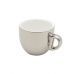Conjunto 6 Xícaras de Porcelana para Café com Pires e Suporte Branco/Prata Versa 90ml Wolff