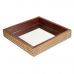 Bandeja Quadrada de Madeira Trelica com Espelho cor Marrom L27xP27xA5cm 