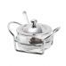 Açucareiro de Cristal com Tampa de Aço Inox com Colher Italy 13cm Wolff