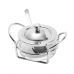 Açucareiro de Cristal com Tampa de Aço Inox com Colher Italy 13cm Wolff